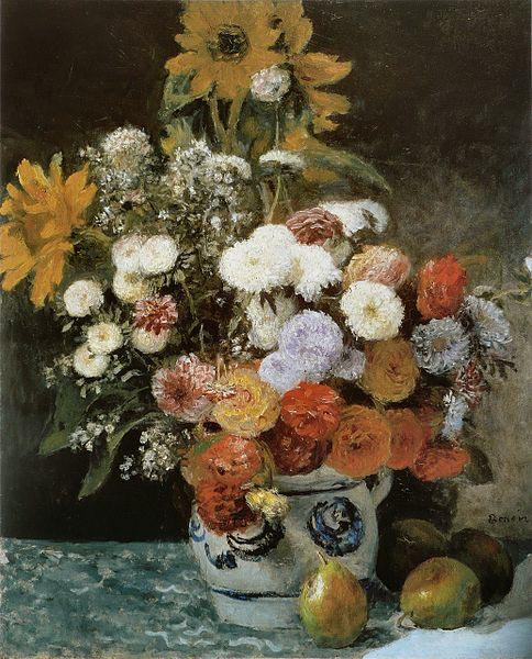 Pierre-Auguste Renoir Fleurs dans un pot en faience Spain oil painting art